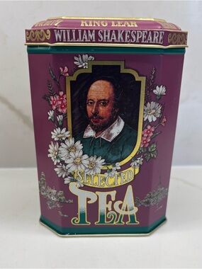 Vintage William Shakespeare Hero’s Tea Tin England Romeo and Juliet Hamlet